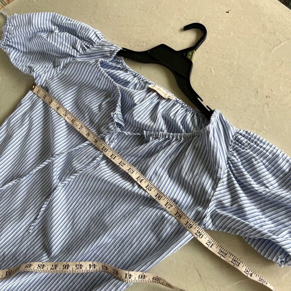 Tory Burch Ariana Blue Striped Cotton Top Size XS - Picture 7 of 8